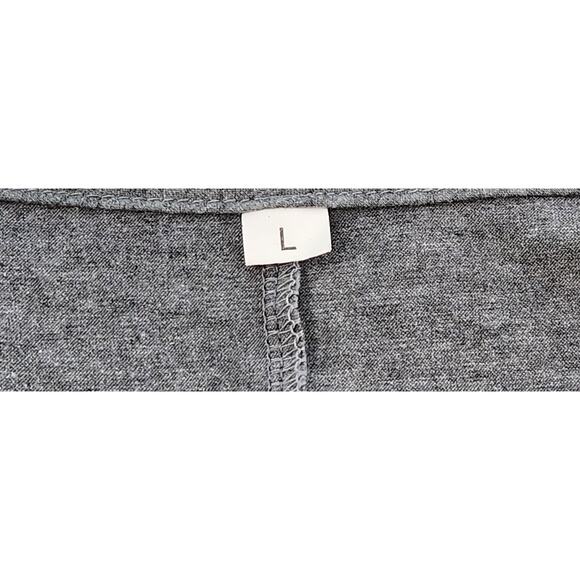 Gray Heathered Long Sleeves Layered Look Top Large Lightweight Soft Stretchy - Picture 5 of 5